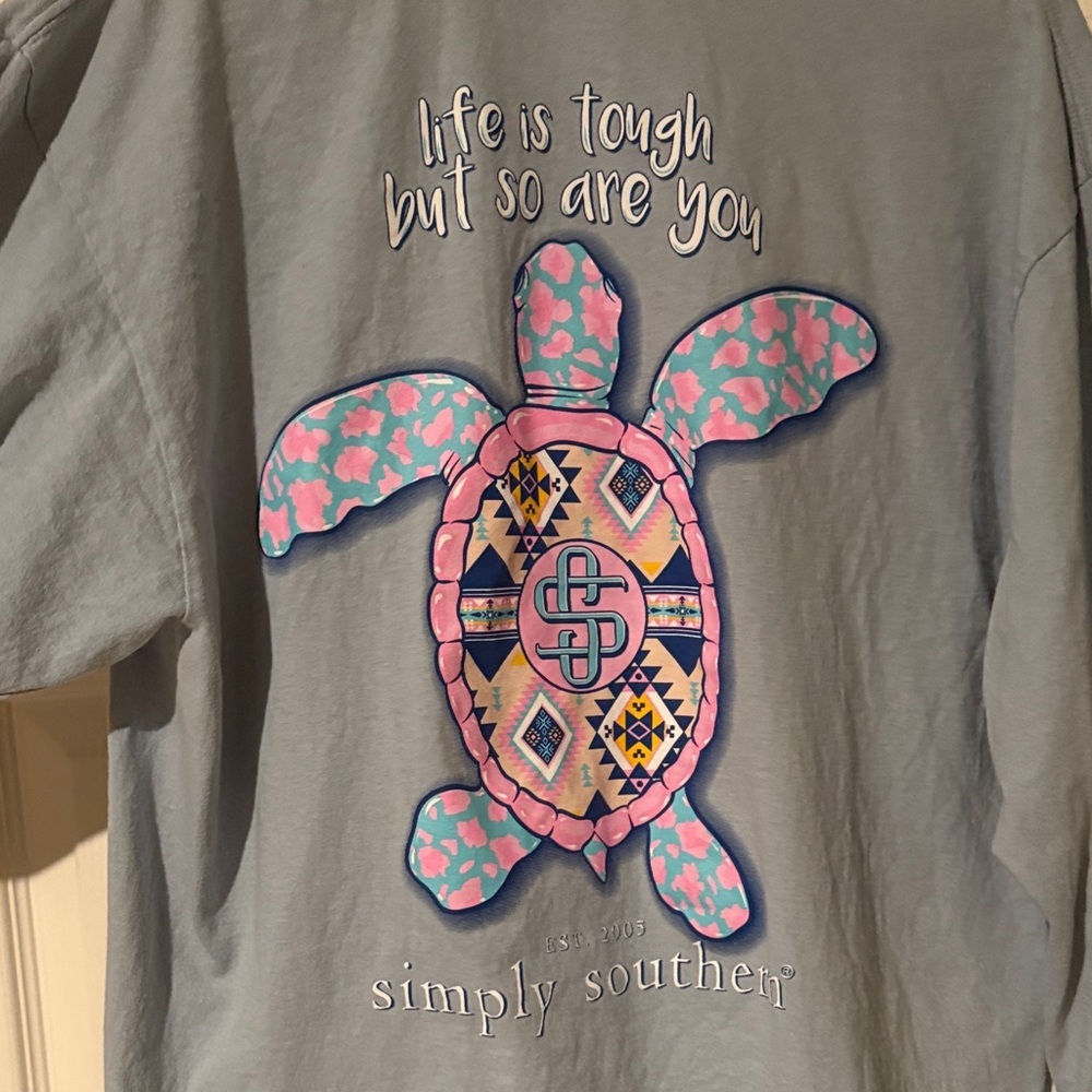 Simply Southern Blue Long Sleeve with Blue Logo - Picture 6 of 6